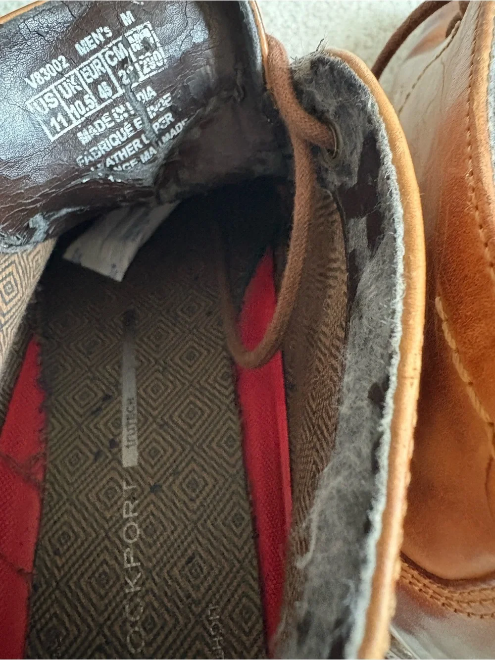 Rockport Men's Cognac Leather Lace-Up Boots